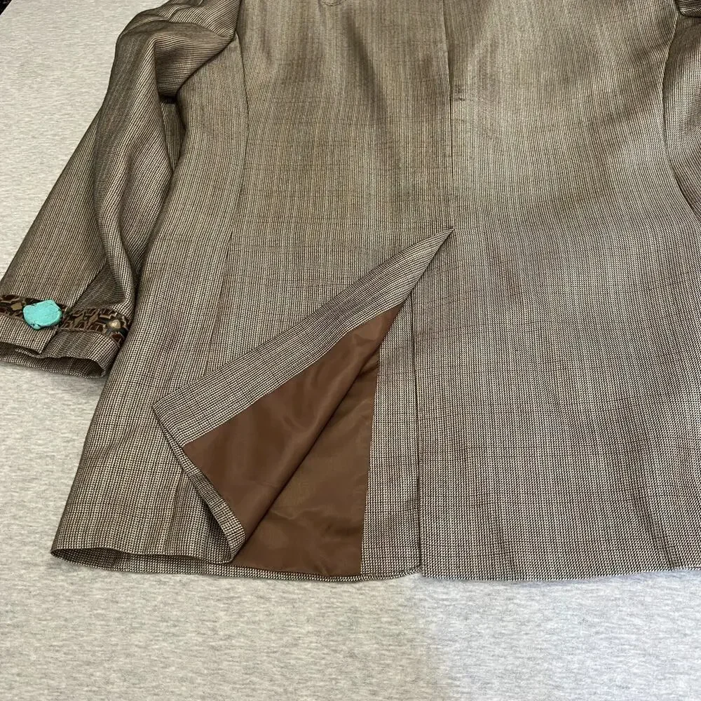 Red Sky Sport Jacket Mens 44L Brown‎ Santa Fe 424 Western Cowboy Turquoise Flaws